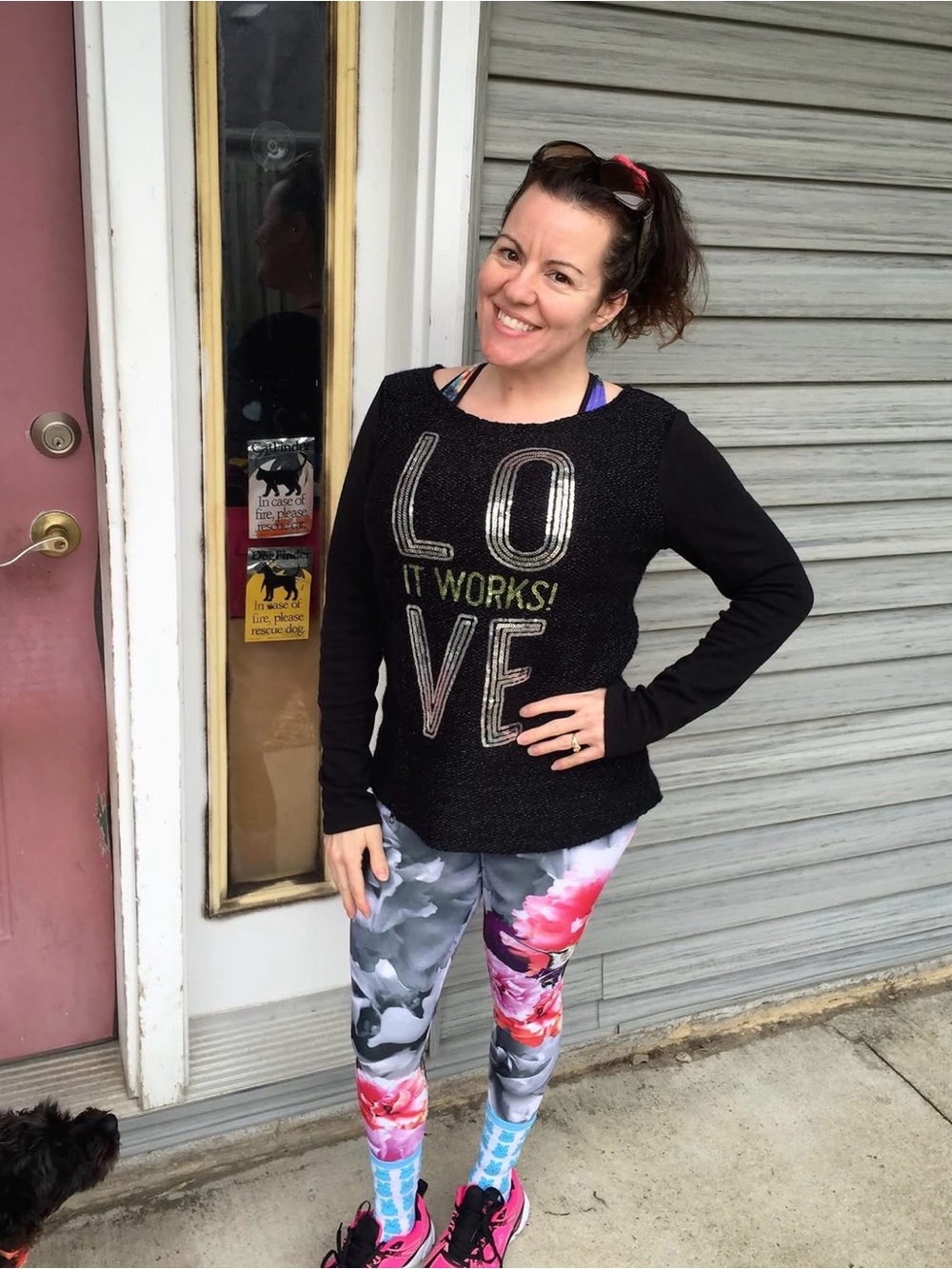 LOVE 'It Works!' Black Women's Crewneck Sweater
